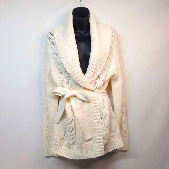 St. John's Bay Women's Cream White Sweater Cardigan Size XL NWOT - Picture 1 of 9